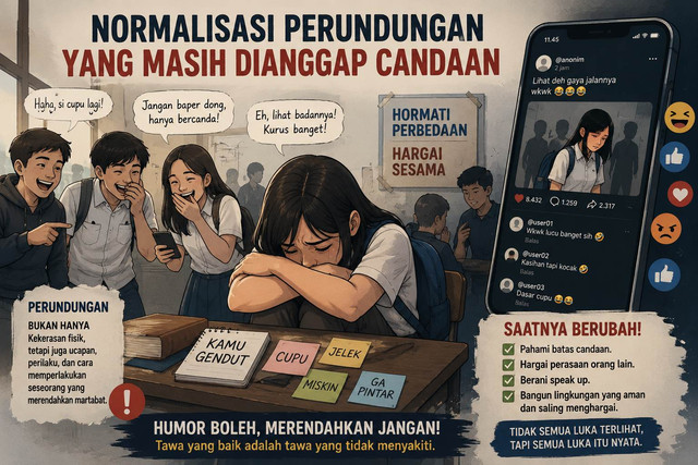 ilustrasi Candaan yang Berubah Menjadi Perundungan (Sumber: Ai Generated)
