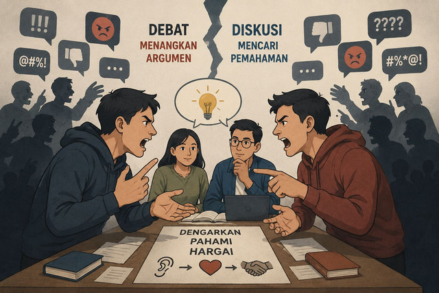 ilustrasi Dialog atau Perdebatan? (Sumber: Ai Generated)