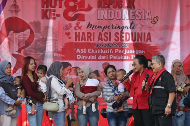 PDI Perjuangan (PDIP) melakukan peringatan Hari ASI Internasional yang dilaksanakan di Cibadak, Kabupaten Sukabumi, Jawa Barat, Kamis (6/8/2026). Foto: Dok. PDIP
