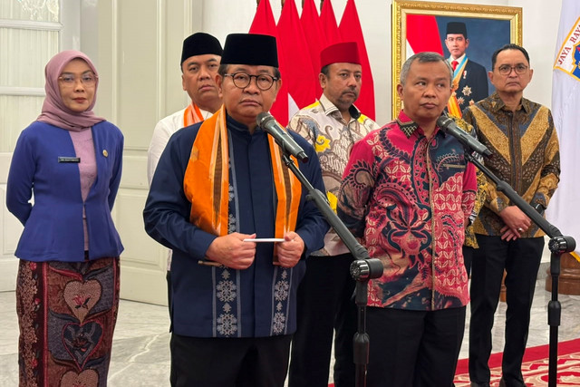 Gubernur DKI Jakarta Pramono Anung usai menghadiri pembukaan Entry Meeting Penilaian Opini Maladministrasi di Balai Kota DKI Jakarta, Jumat (7/8/2026). Foto: Nauval Pratama/kumparan