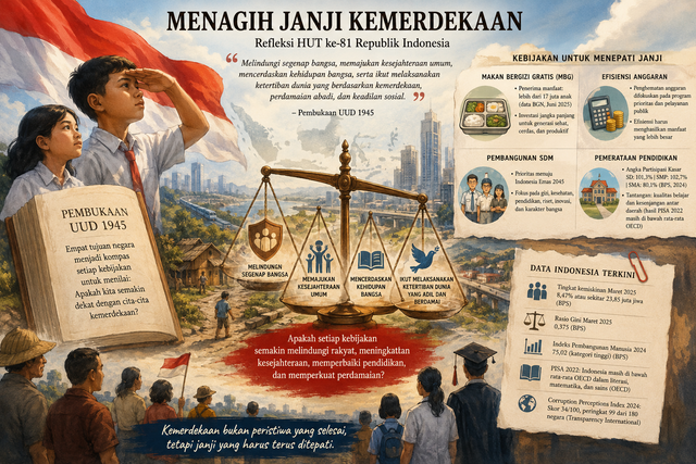 Ilustrasi Janji Kemerdekaan (Foto: ChatgGPT/Pormadi)