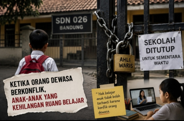 Ilustrasi anak-anak kehilangan ruang belajar. (Sumber: ChatGPT.co.id).