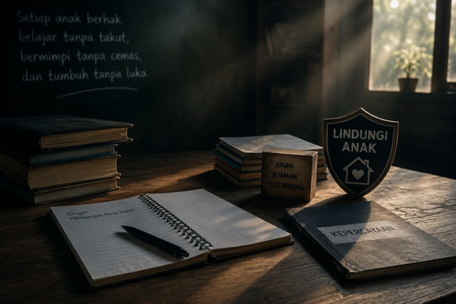 Ilustrasi ruang belajar yang seharusnya menjadi tempat tumbuhnya ilmu, bukan lahirnya trauma. (AI-generated)
