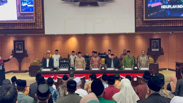 Suasana acara Halaqah Kebangsaan dan Qanun Asasi di Gedung Nusantara V, MPR RI, Jakarta Pusat, Sabtu (8/8/2026). Foto: Pradya Tirta/kumparan