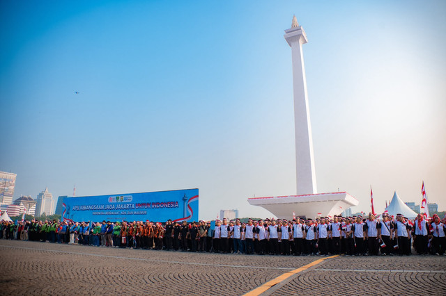Suasana Apel kebangsaan di Monas, Sabtu (8/8/2026) pagi. Foto: Dok. Polda Metro Jaya