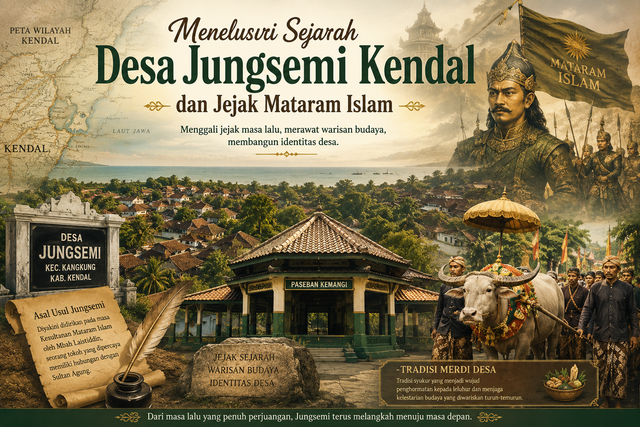 Ilustrasi Menelusuri Sejarah Desa Jungsemi Kendal dan Jejak Mataram Islam (Sumber Gambar: AI Image Generator)