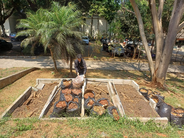 Tumpukan Sampah Organik dari gedung kuliah Teknik Pertanian Unpad. Foto: Dokumentasi Pribadi, 2026
