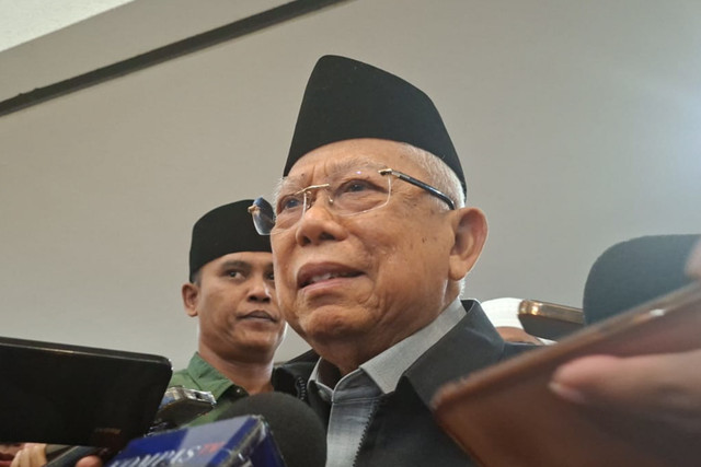 Wakil Presiden ke-19 RI, Ma'ruf Amin dalam acara Halaqah Kebangsaan dan Qanun Asasi di Gedung Nusantara V, MPR RI, Jakarta Pusat, Sabtu (8/8/2026). Foto: Pradya Tirta/kumparan