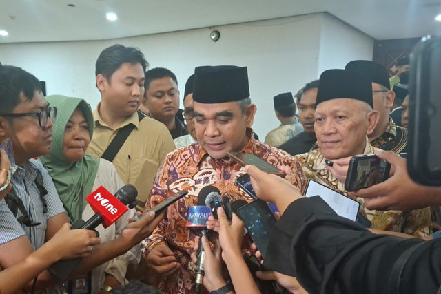 Ketua MPR RI, Ahmad Muzani dalam acara Halaqah Kebangsaan dan Qanun Asasi di Gedung Nusantara V, MPR RI, Jakarta Pusat, Sabtu (8/8/2026). Foto: Pradya Tirta/kumparan