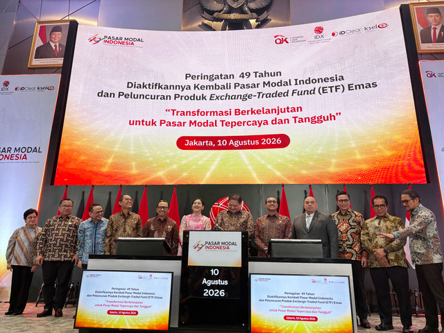 Peluncuran Produk Exchange-Traded Fund (ETF) emas, di Gedung BEI, Jakarta, Senin (10/8). Foto: Muhammad Fhandra/kumparan