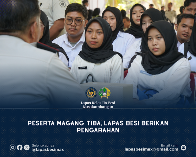 Peserta Magang Tiba, Lapas Besi Berikan Pengarahan