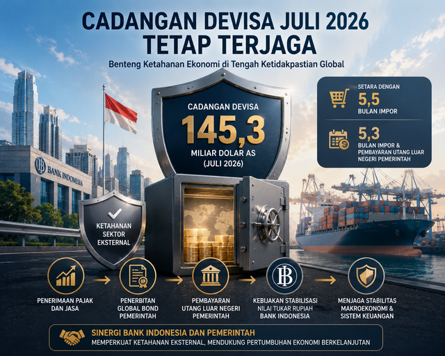 Cadangan Devisa Juli 2026, sumber: AI