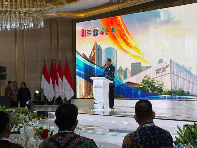 Menko Bidang Infrastruktur dan Pembangunan Kewilayahan Agus Harimurti Yudhoyono saat menghadiri Jakarta Asset Forum & Expo 2026 di kawasan Kuningan, Jakarta Selatan, Selasa (11/8/2026). Foto: Nauval Pratama/kumparan