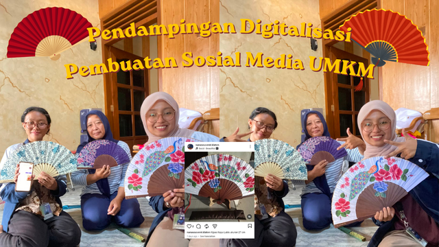 Pendampingan Digitalisasi di salah satu UMKM Kerajinan Kipas dan Souvenir Desa Keprabon Dok: KKN-R Tim II Undip Desa Keprabon