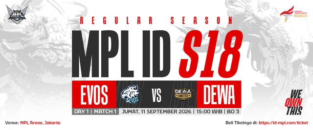 Ilustrasi roster EVOS Season 18. Foto: MPL ID