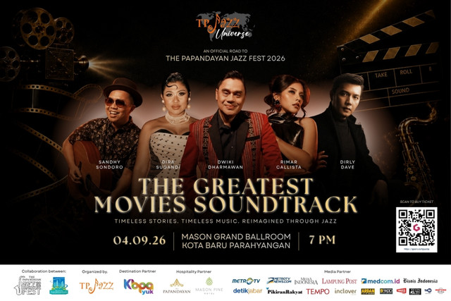 TP Jazz Universe: Greatest Movies Soundtrack segera digelar pada Jumat (4/9/2026) pukul 19.00 WIB di Mason Grand Ballroom, Mason Pine Hotel, Kota Baru Parahyangan. Foto: Kota Baru Parahyangan
