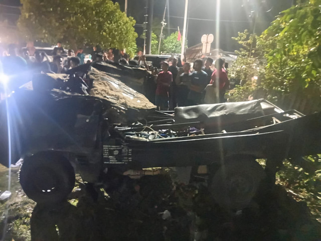 Kecelakaan terjadi di ruas Jalan Banda Aceh-Medan, Gampong Tanjong Kreung, Kecamatan Kota Sigli, Kabupaten Pidie. Foto: Dok. Istimewa
