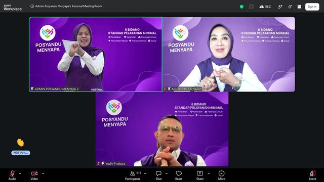 Tri Tito saat membuka kegiatan Posyandu Menyapa bertema Transformasi Posyandu 6 Bidang Standar Pelayanan Minimal (SPM) secara virtual, Rabu (12/8/2026). Foto: Dok. Kemendagri