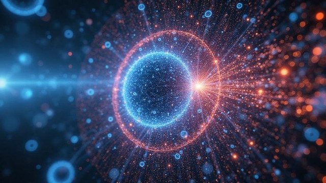 Illustrasi Artistik Heterotic String Graviton (Gambar dibuat oleh Nano Banana AI) 
