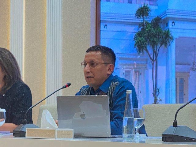 Juru Bicara Kementerian Luar Negeri, Vahd Nabyl Achmad Mulachela, pada Press Briefing Mengenai Isu Terkini Polugri di Kementerian Luar Negeri, Jakarta, Kamis (13/8/2026). Foto: Aditya Nugraha/kumparan