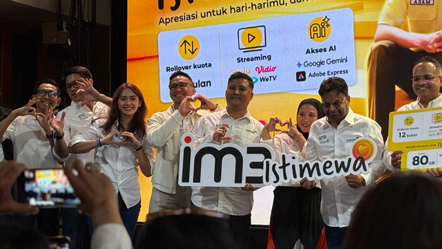 Peluncuran paket data baru Istimewa iM3 di Jakarta, Jumat (14/8). Foto: Thomas Bosco/kumparan