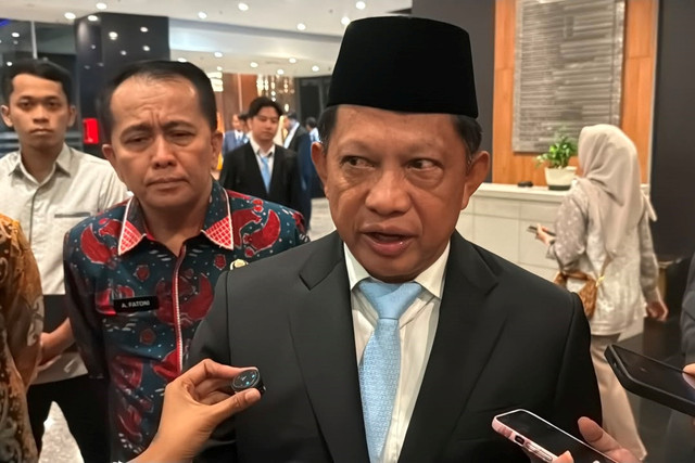 Mendagri Tito Karnavian di Kantor DJP Kemenkeu, Jakarta Selatan, Jumat (14/8/2026). Foto: Zahira Hilman/kumparan