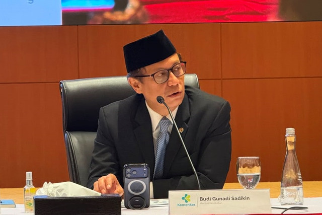 Menteri Kesehatan Budi Gunadi Sadikin dalam Konferensi Pers Nota Keuangan dan RAPBN 2027 di Kantor Pusat Direktorat Jenderal Pajak, Jakarta Selatan, Jumat (14/8/2026). Foto: Zahira Hilman/kumparan