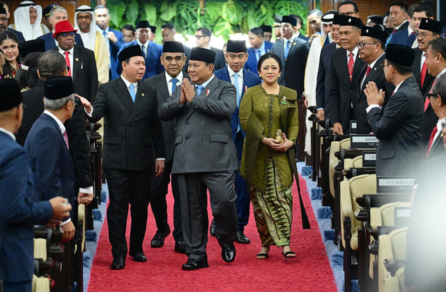 Presiden Prabowo Subianto menghadiri Pidato Kenegaraan pada Sidang Tahunan MPR RI serta Sidang Bersama DPR RI dan DPD RI di Gedung Nusantara, Jakarta, Jumat, 14 Agustus 2026. (Foto: BPMI Setpres)