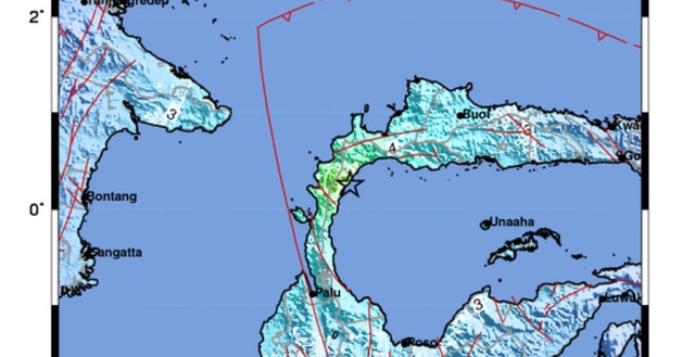 Titik gempa 6,2 magnitudo yang guncang Parigi Moutong, Sulteng, Sabtu (15/8). Dok. BMKG