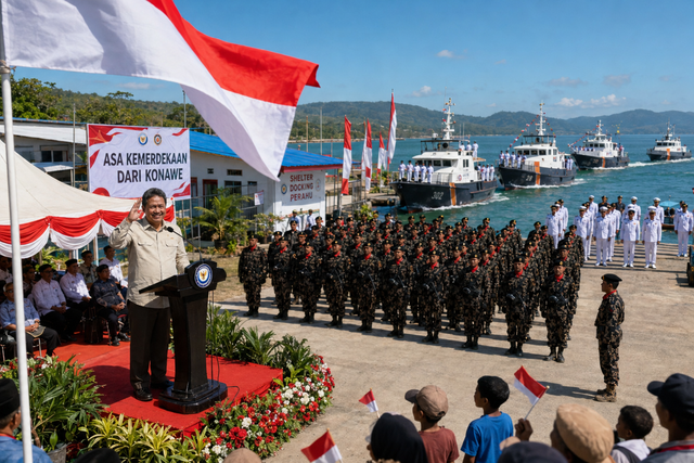 Asa Kemerdekaan dari pesisir Konawe (Gambar: Moh Nur Nawawi)