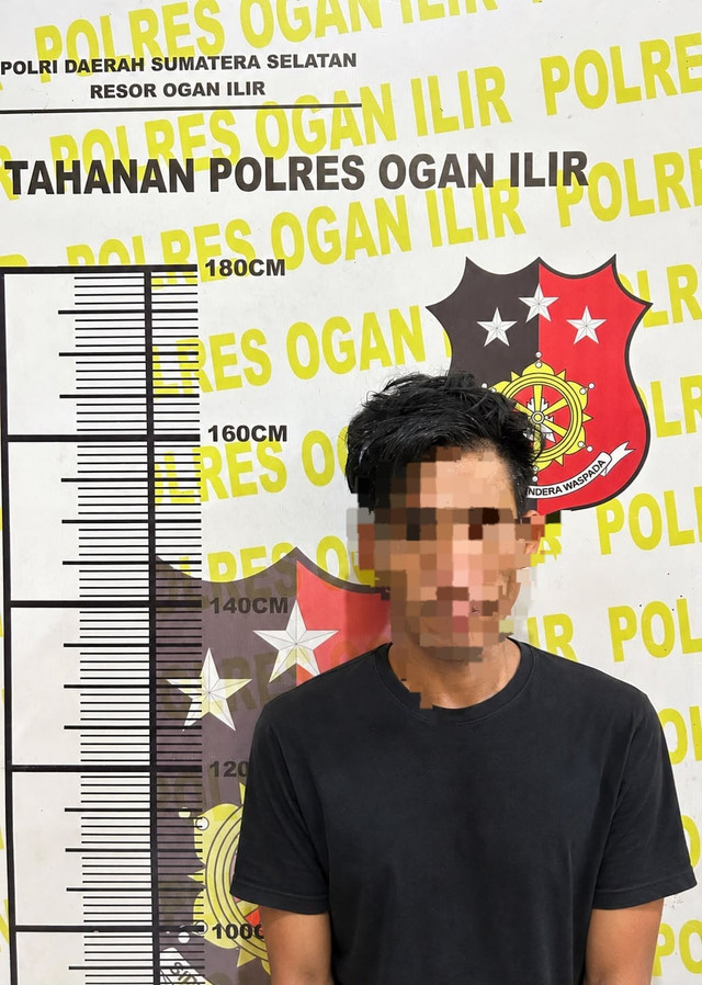 Seorang pria berinisal BP (28 tahun), warga Dusun II, Desa Pemulutan Ilir, Kecamatan Pemulutan, Kabupaten Ogan Ilir, ditangkap polisi karena menjadi pelaku pembakaran yang menghanguskan 6 unit rumah, termasuk rumahnya sendiri. Foto: Dok. Istimewa