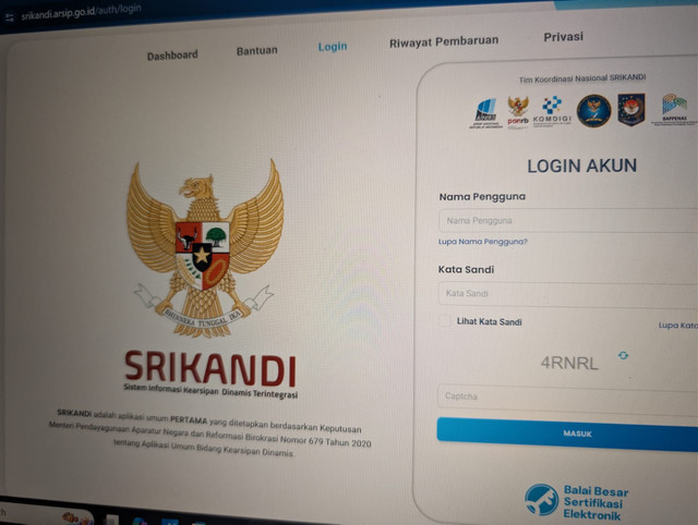 Ilustrasi website srikandi sebagai inovasi kearsipan. (Dok.Pribadi:Frendi)
