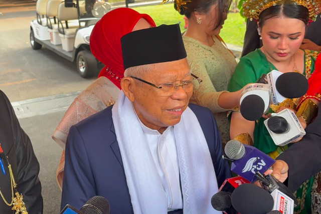 Wapres ke-13 RI Ma'ruf Amin di Istana Merdeka,Jakarta Pusat, Senin (17/8/2026). Foto: Zamachsyari/kumparan