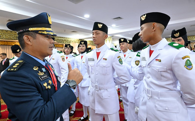 Tim Pasukan Pengibar Bendera Pusaka (Paskibraka) yang bertugas dalam Upacara Peringatan Detik-Detik Proklamasi Kemerdekaan RI di Istana Merdeka, Jakarta, Senin (17/8/2026). Foto: Muchlis Jr/Biro Pers Sekretariat Presiden