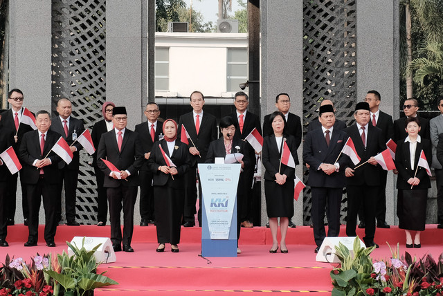 Suasana peluncuran perluasan MDR QRIS 0% dan implementasi kartu kredit Indonesia (KKI) segmen ritel di kawasan Gedung Bank Indonesia, Jakarta, Senin (17/8/2026). Foto: Akbar Mubarak/kumparan