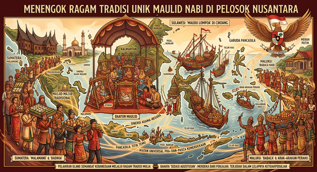 Ilustrasi Maulid Nabi di Pelosok Nusantara. Foto: Generate by Gemini.