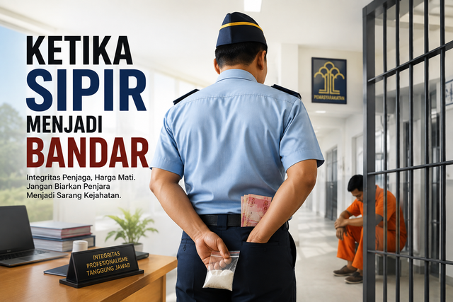Ilustrasi sipir terlibat peredaran narkotika di dalam lapas. Dok. Ilustrasi AI