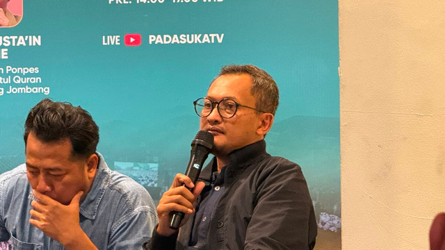 CEO Alvara Research Center, Hasanuddin Ali, dalam agenda Serial Diskusi Muktamar Ke-35 NU di Jakarta, Selasa (18/8/2026). Foto: Zahira Hilman/kumparan