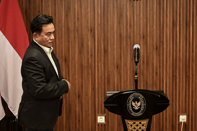 Menko Kumham Imipas Yusril Ihza Mahendra di Jakarta, Selasa (18/8/2026). Foto: Fauzan/ANTARA FOTO