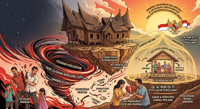 Ilustrasi Sumber Petaka Rumah Tangga Retak dan Solusi Strategisnya. Foto: Generate by Gemini.