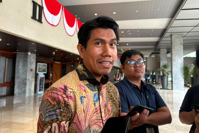Juru Bicara Partai Gerindra sekaligus Wakil Ketua Komisi II DPR Bahtra Banong di Kompleks Parlemen, Senayan, Jakarta, Rabu (19/8/2026). Foto: Nasywa Athifah/kumparan