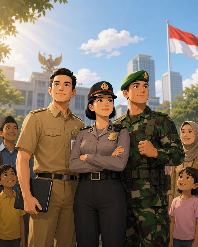 Aparat Negara yang Profesional. Sumber: AI.