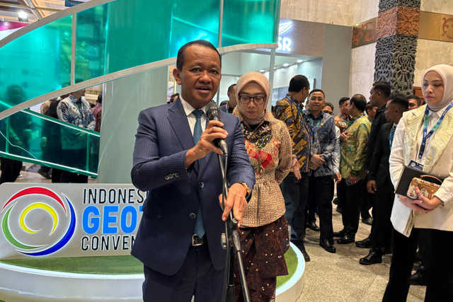 Menteri Energi dan Sumber Daya Mineral (ESDM) Bahlil Lahadalia, saat acara Indonesian Geothermal Convention and Exhibition 2026 di Jakarta, Rabu (19/8/2026). Foto: Muhammad Fhandra Hardiyon/kumparan