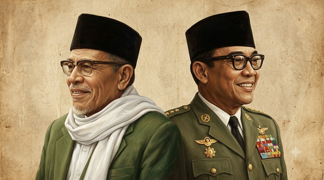 Hamka dan Soekarno (Ilustrasi AI)