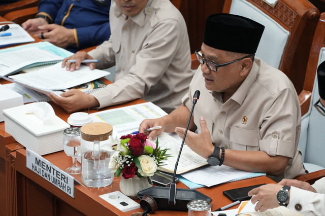 Menteri Haji, Moch. Irfan Yusuf dan Wakil Menteri Haji, Dahnil Anzar Simanjuntak di DPR RI. Foto: Dok. Kemenhaj RI