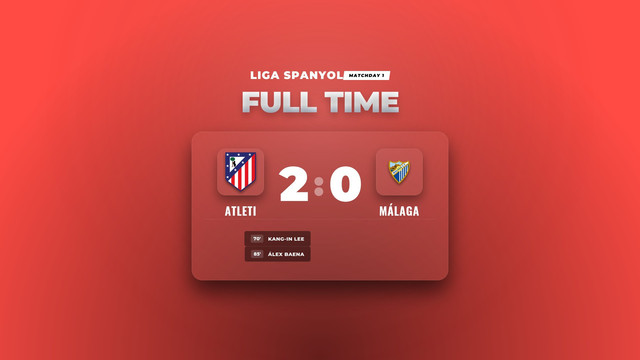 Hasil Liga Spanyol: Atleti Petik Kemenangan 2-0 atas Málaga