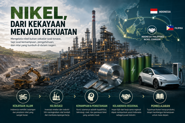 Ilustrasi: Saatnya Indonesia mengubah kekayaan SDA Mineral menjadi Kekuatan. Dibuat dengan Ai (Dokumen pribadi)