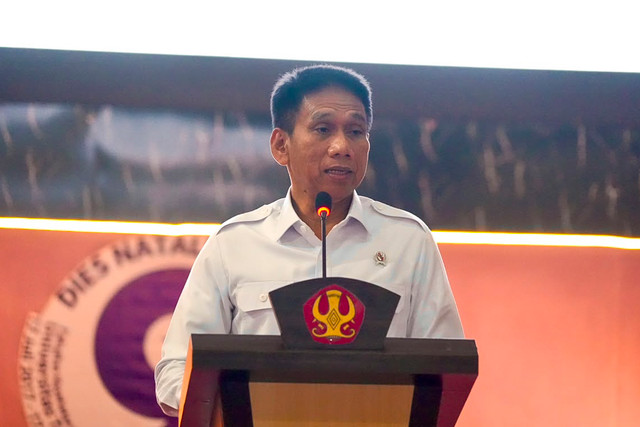 Wamendagri Akhmad Wiyagus titip empat pesan kepada mahasiswa Universitas Tadulako (Untad) untuk akselerasi penuntasan tuberkulosis (TB) di Sulawesi Tengah dalam acara di Palu, Sabtu (22/8/2026). Foto: Dok. Kemendagri