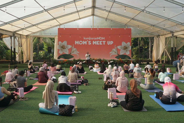 kumparanMOM menyelenggarakan acara Mom's Meet Up dengan kegiatan Morning Matt Pilates di Hotel Borobudur,  Jakarta Pusat, Minggu (23/8/2026). Foto: Iqbal Firdaus/kumparan