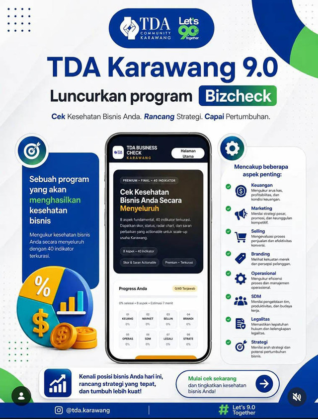 Pengurus TDA 9.0 Karawang Launching Program Bizcheck